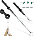 Retractable Golf Swing Trainer with Golf Swing Band-Telescopic Club Retractable Golf Swing Training Aid with Golf Grip Trainer/Tempo Stick Golf/Warm Up/Indoor Golf Practice