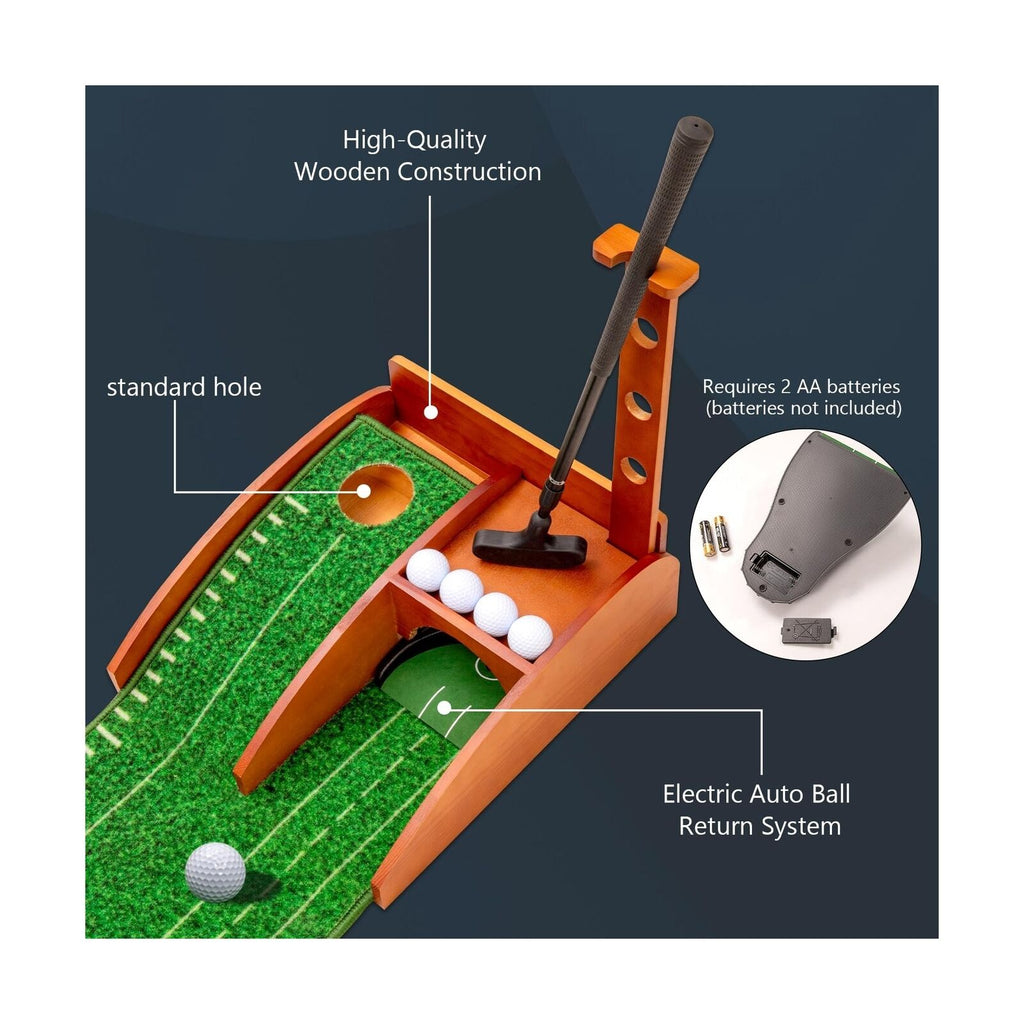 Golf Putting Mat with Auto Ball Return, Putting Green Indoor, Crystal Velvet ...