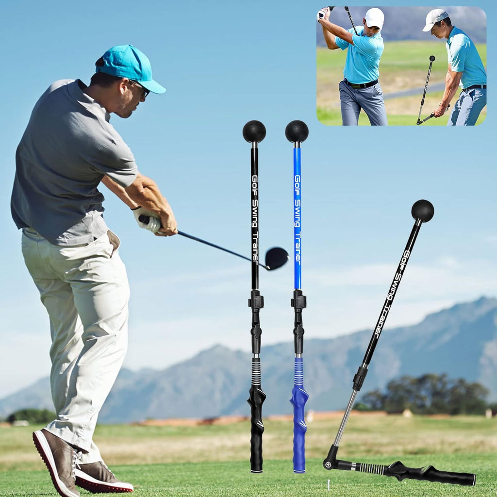 Golf Swing Trainer Foldable Trainging Aid for Golf, Training Equipment, Warm-Up Stick, Position Corrector, Golf Training Assistant, Black