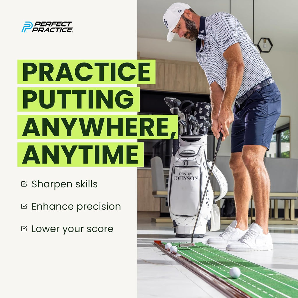 Putting Mat & Chipping Net, Indoor & Outdoor Putting Green, Chipping Mat for Home & Office, Premium Golf Training Aids for Putting Practice with Realistic Turf, Golf Gifts for Men