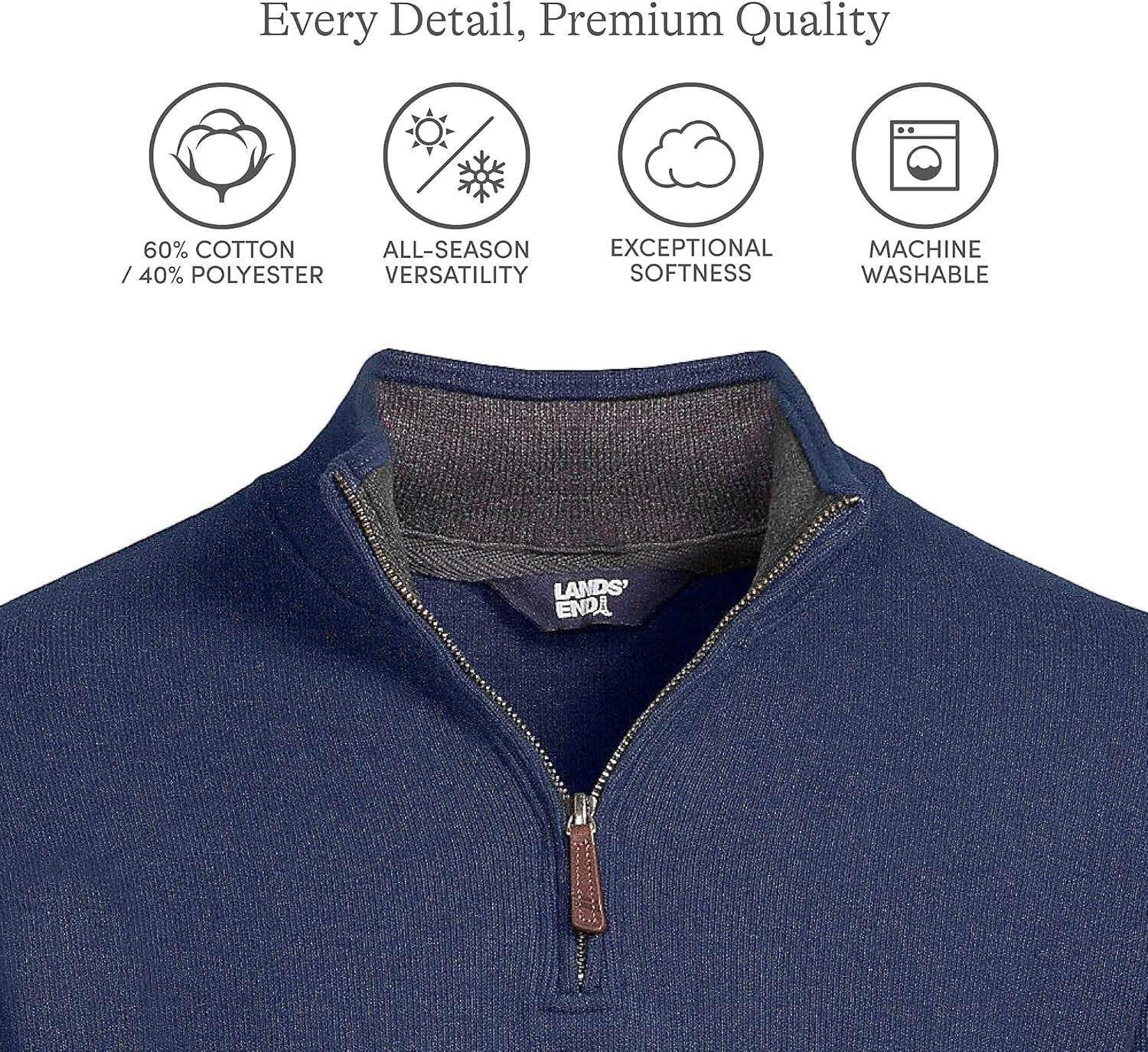 Bedford Rib Quarter Zip Pullover Sweater