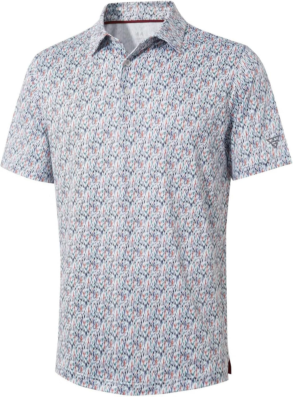 Golf Shirts for Men Dry Fit Short Sleeve Print Performance Moisture Wicking Polo Shirt