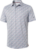 Golf Shirts for Men Dry Fit Short Sleeve Print Performance Moisture Wicking Polo Shirt