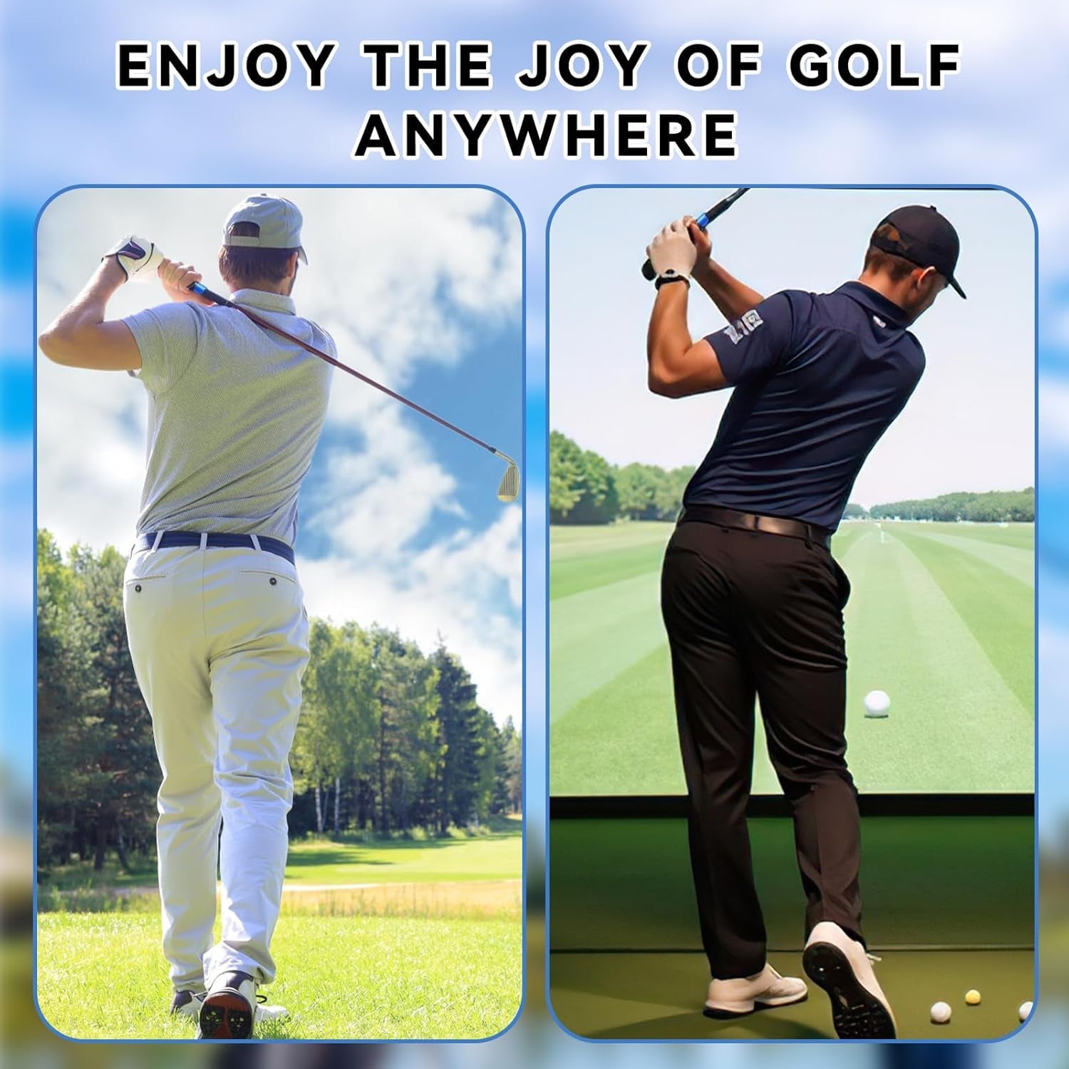 Golf Grip Trainer, Golf Club Grip Trainer Tool, Golf Swing Trainers Correct Left Right Hand Position Blue 1 Pack