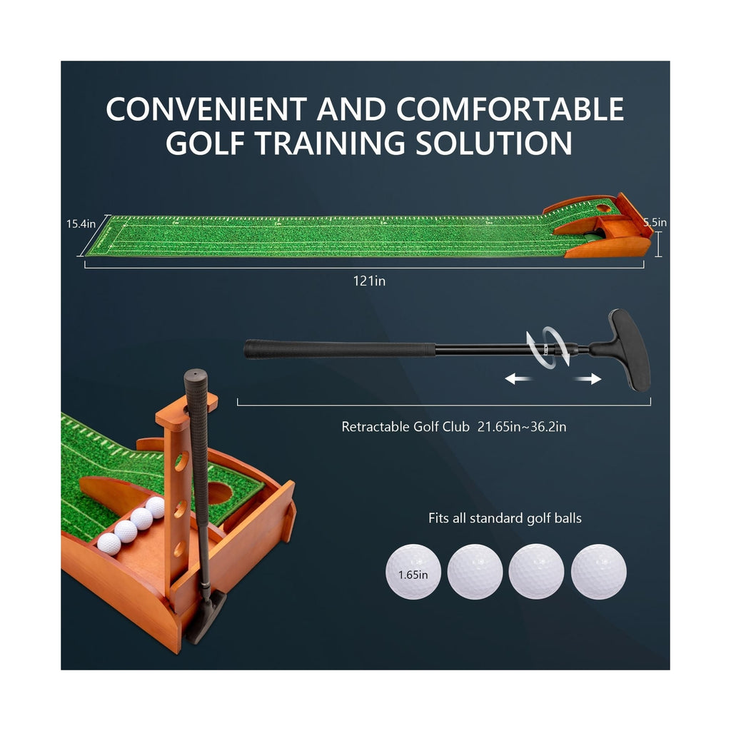 Golf Putting Mat with Auto Ball Return, Putting Green Indoor, Crystal Velvet ...
