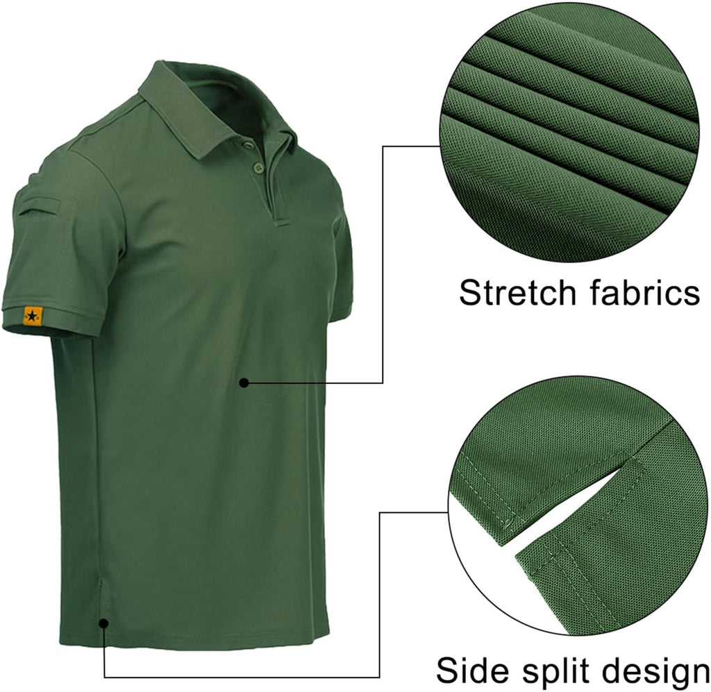 Mens Polo Shirts Quick-Dry Cool Short Sleeve Sports Casual Tennis Golf Shirt for Men