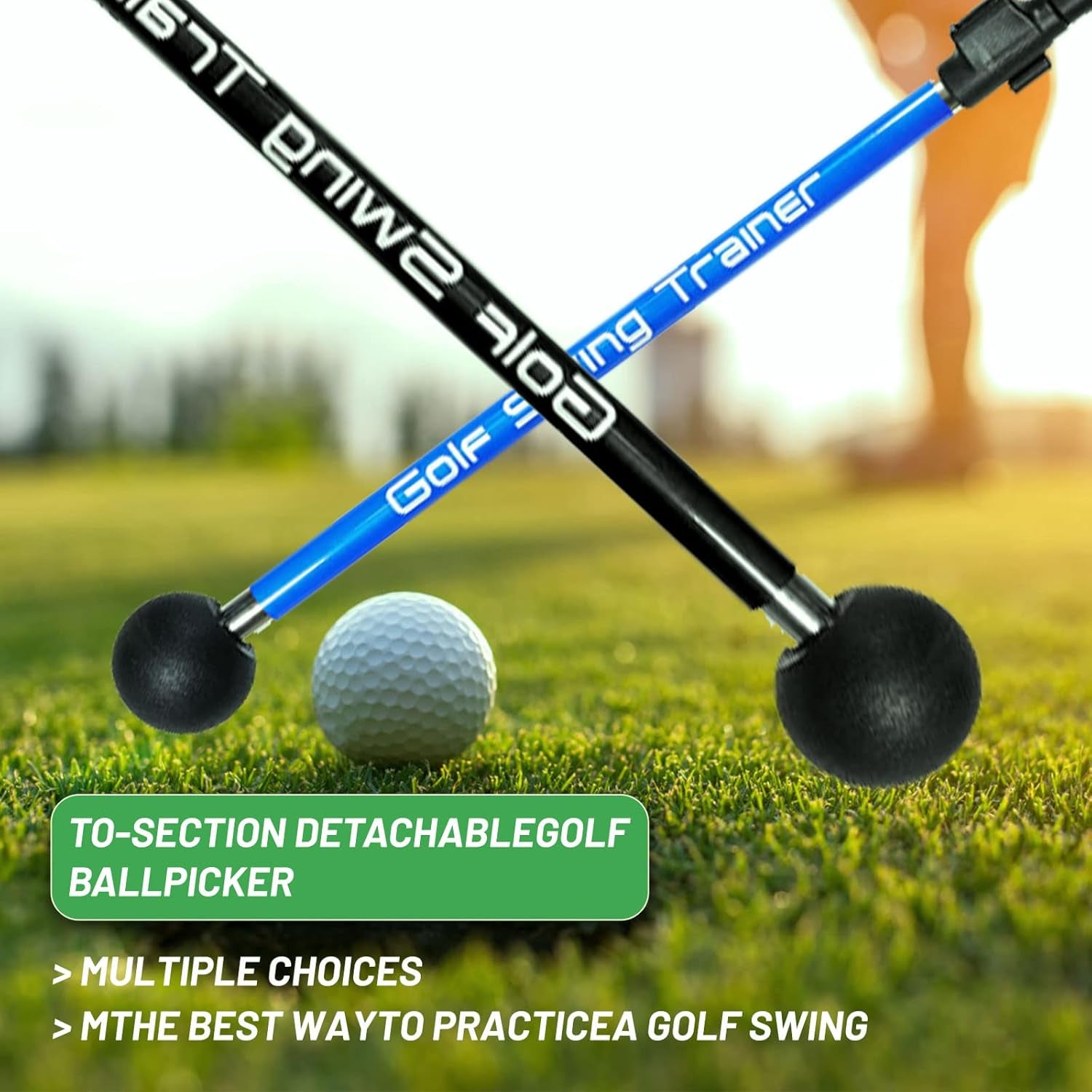 Golf Swing Trainer Foldable Trainging Aid for Golf, Training Equipment, Warm-Up Stick, Position Corrector, Golf Training Assistant, Black