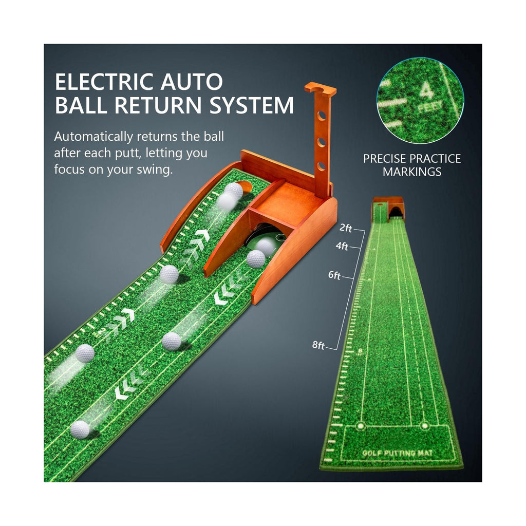 Golf Putting Mat with Auto Ball Return, Putting Green Indoor, Crystal Velvet ...