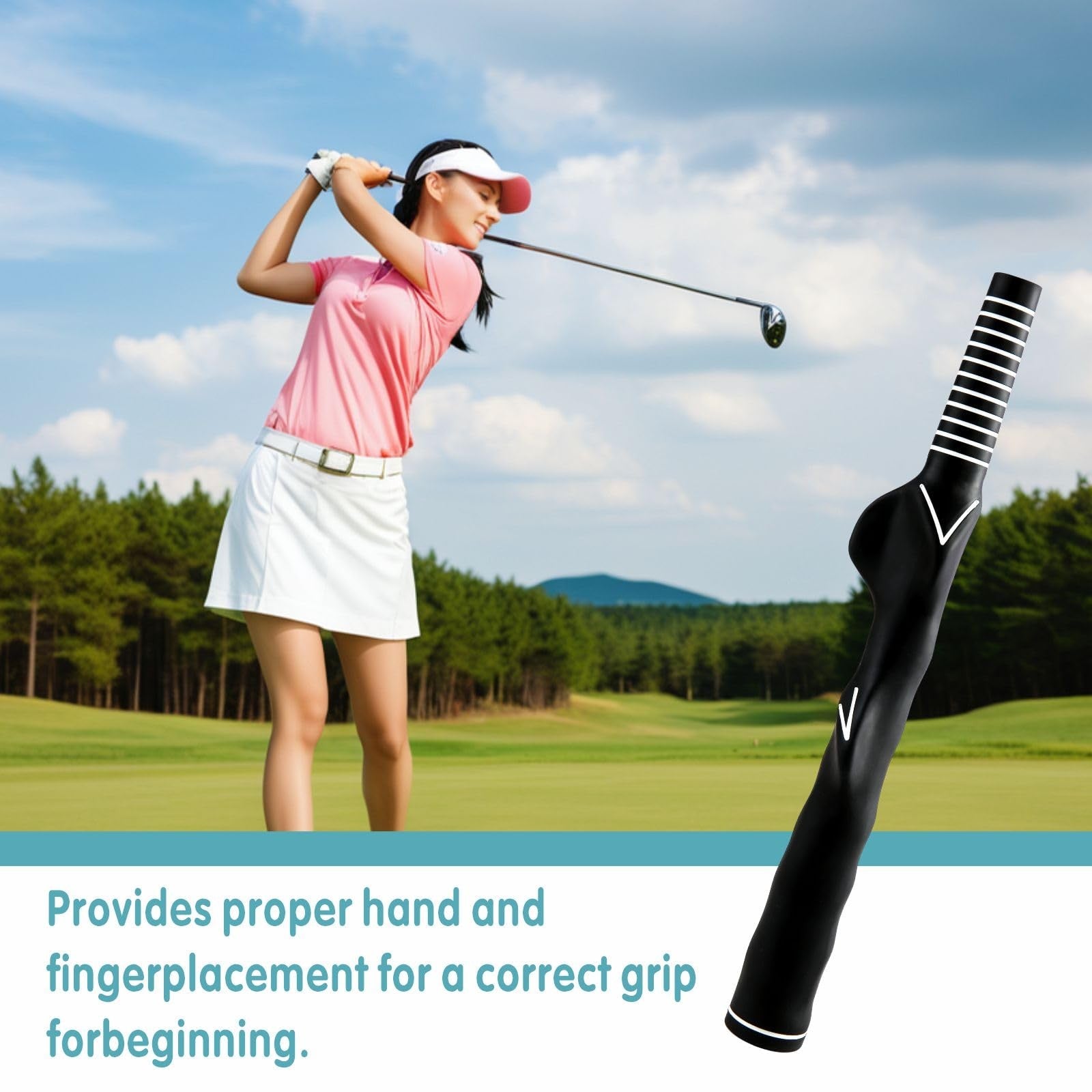 2 Pcs Right-Handed Golf Grip Trainer Golf Grip Training Aid for Adults Men Women