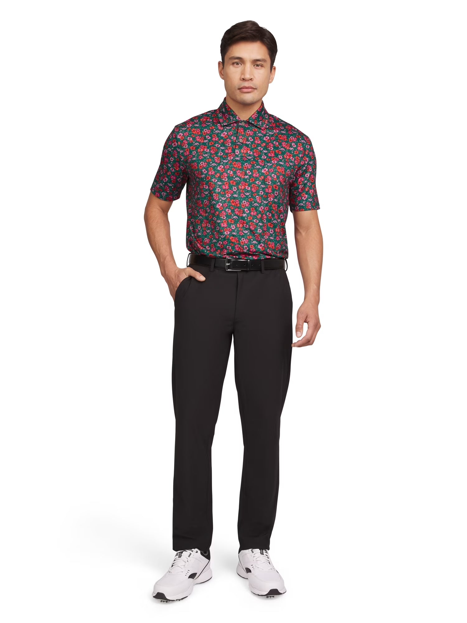 Men'S & Big Men'S Holiday and Christmas Printed Performance Polos, Sizes S - 2XL