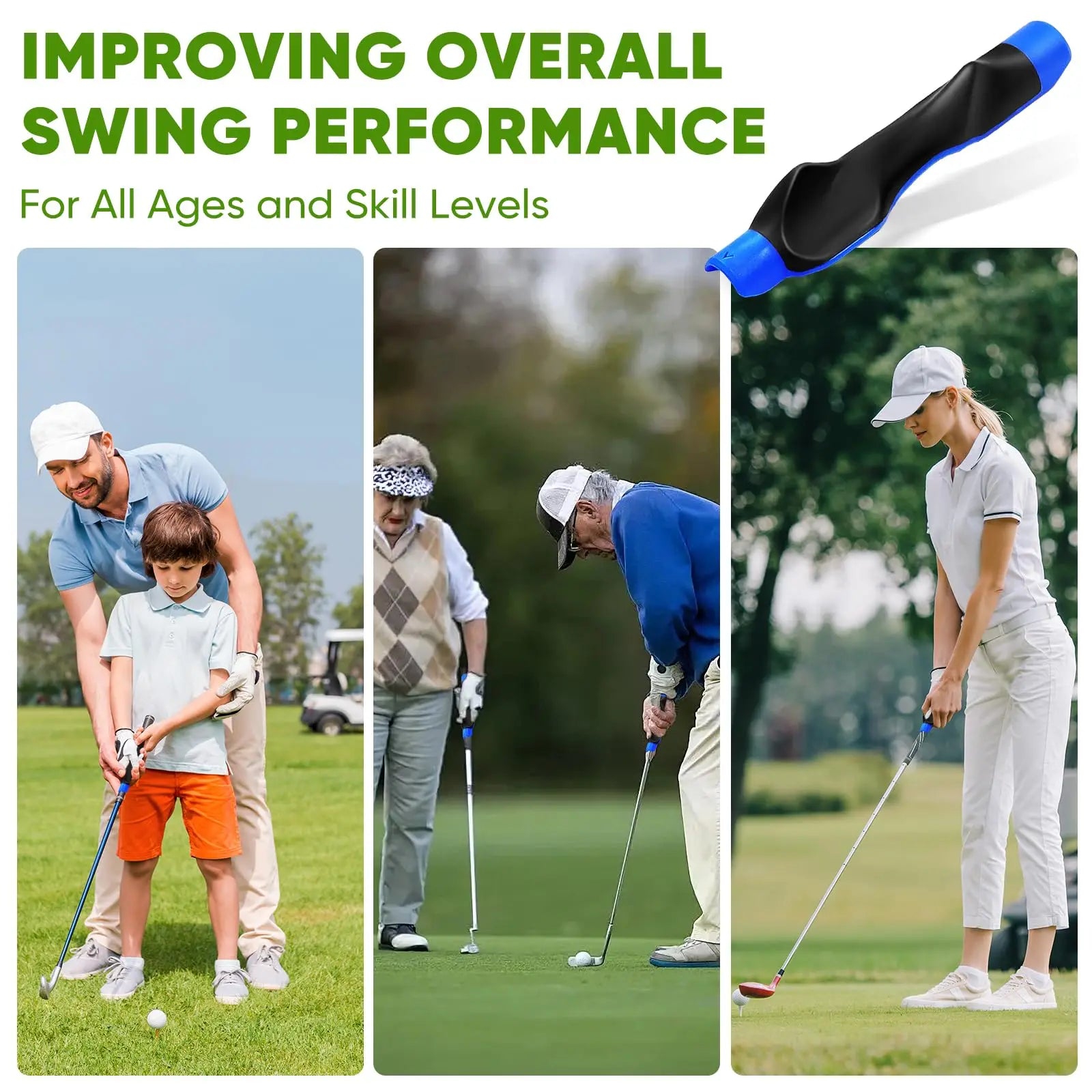Golf Grip Trainer, Golf Training Aid, Easy to Carry to the Practice Area, Grip Trainer Club to Help Train Correct Hand Position