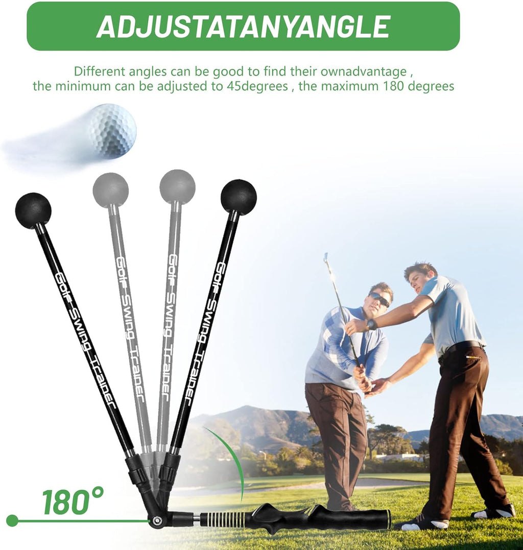 Golf Swing Trainer Foldable Trainging Aid for Golf, Training Equipment, Warm-Up Stick, Position Corrector, Golf Training Assistant, Black