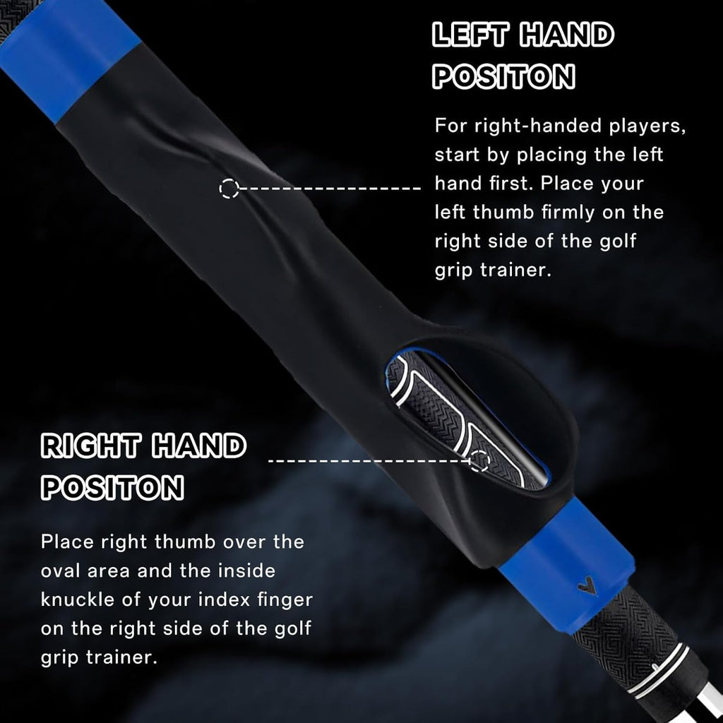 Golf Grip Trainer, Golf Club Grip Trainer Tool, Golf Swing Trainers Correct Left Right Hand Position Blue 1 Pack
