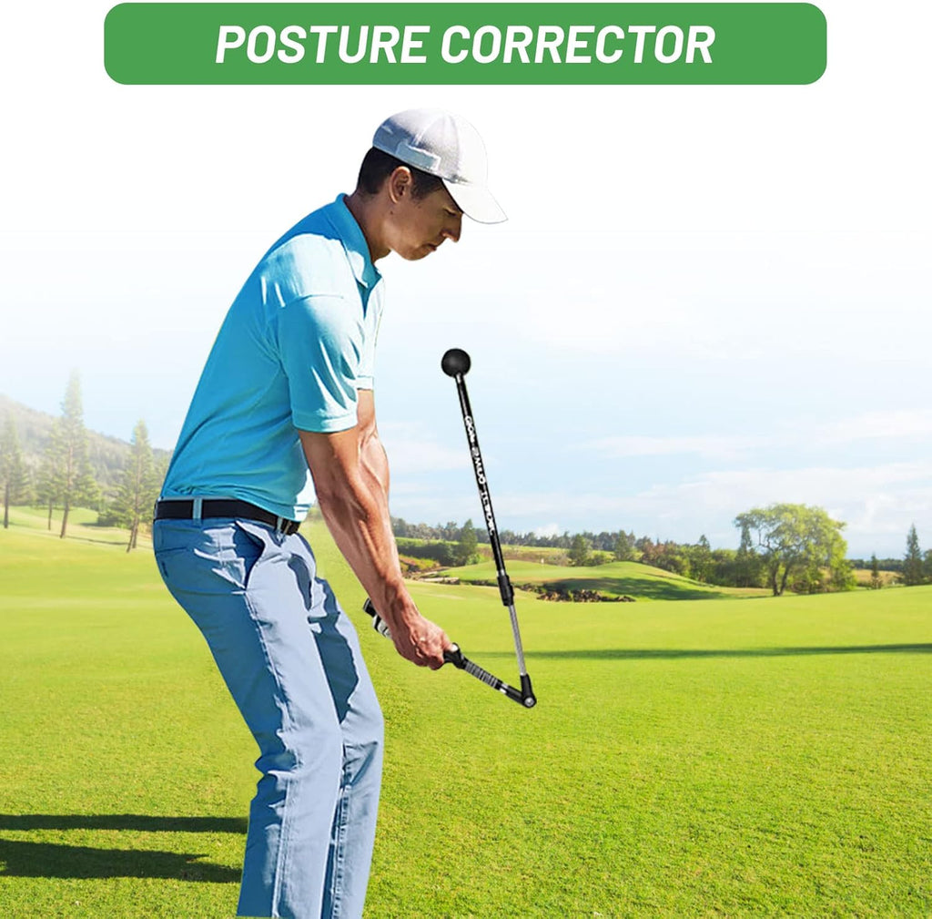 Golf Swing Trainer Foldable Trainging Aid for Golf, Training Equipment, Warm-Up Stick, Position Corrector, Golf Training Assistant, Black